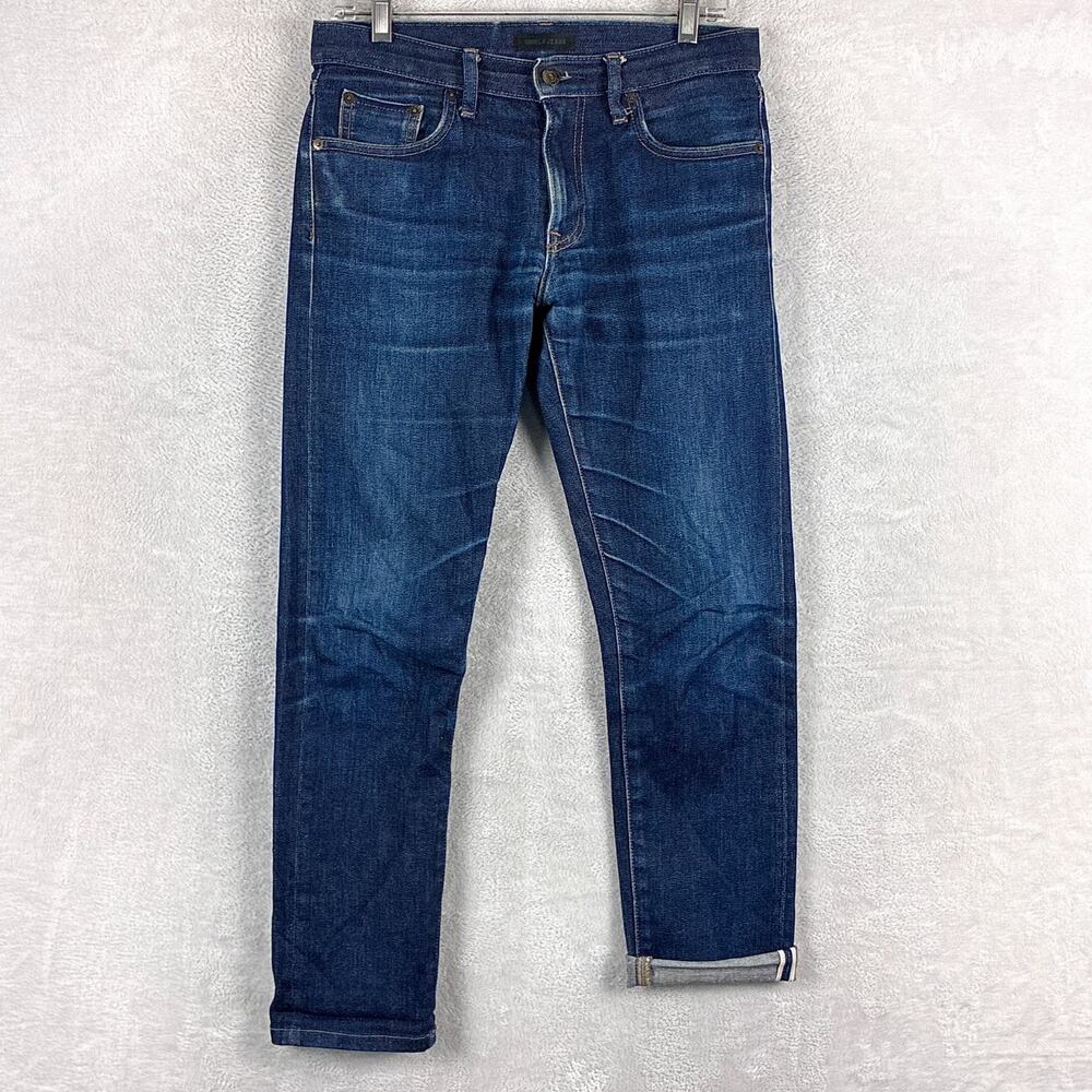 Uniqlo Jeans Mens 29x34 (30x28) Raw Faded Whiskered Kaihara Japanese Selvedge